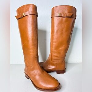 New Tory Burch Everly Strap Equestrian Riding Boots in Sierra Tan Size 6.5M
